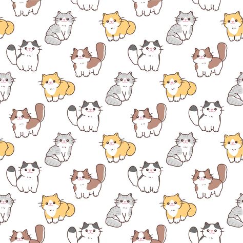 Cat Illustration Design, Tessellation Patterns, Calendars 2024, Cute Cartoon Cat, Tumbler Ideas, Cute Kitten, Free Vectors, Reminder Quotes, Cat Illustration