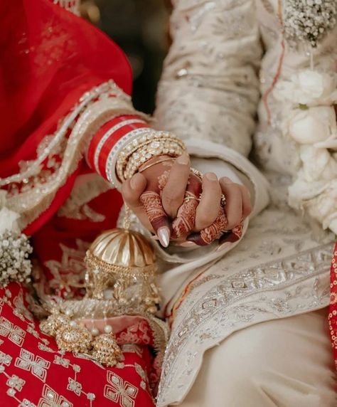 Ivory Sherwani, Indian Wedding Aesthetic, Bride Groom Photoshoot, Indian Wedding Poses, Ruby Bangles, Bride Photos Poses, Groom Photoshoot, Best Destination Wedding, Engagement Photography Poses