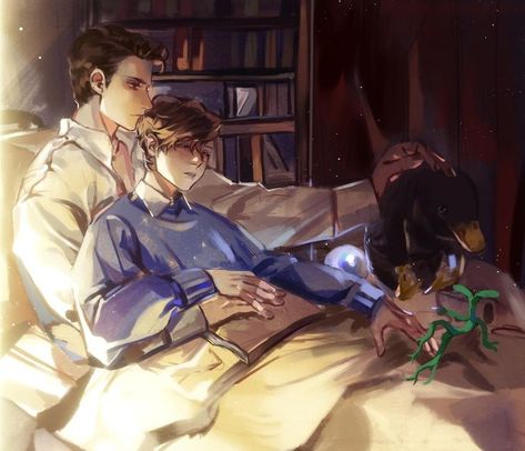 Newt X Theseus Fanart, Percival Graves X Newt Scamander, Newt And Theseus Scamander Fanart, Newt X Theseus, Theseus Scamander Fanart, Theseus And Newt, Newt Scamander Fan Art, Fantastic Beasts Fanart, Beast Friends