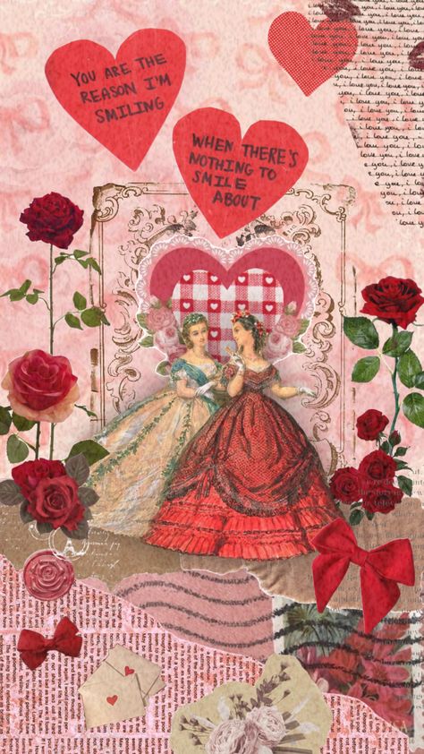 ❤️ #valentinesday #lovecore #valentine #hearts #victorian #paper #lgbtq #lesbian #love Lovecore Art Drawing Wallpaper, Sapphic Valentines Day, Wlw Valentines Day, Lovecore Art Drawing, Lovecore Art, Angelic Aesthetic, Victorian Paper, Lovecore Aesthetic, Valentine Hearts