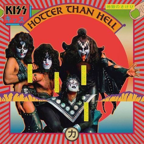 Hotter Than Hell, in full colour. Thoughts? #kiss #kissarmy #kissband #kissnation #hotterthanhell #albumart #rock #paulstanley #genesimmons #acefrehley #petercriss #thehottestbandintheworld Kiss Album Covers, Rock Album Cover, Eric Singer, Classic Rock Albums, Rock Album Covers, Rock & Roll, Peter Criss, Kiss Army, Ace Frehley