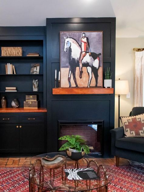 The Best Paint Colors From 'Home Town' and How Erin Napier Used Them | Home Town | HGTV Black Bedrooms, Home Town Hgtv, Erin Napier, Black Feature Wall, Black Bedroom Design, Houses In America, Victoria House, Painted Desert, Hgtv Dream Home