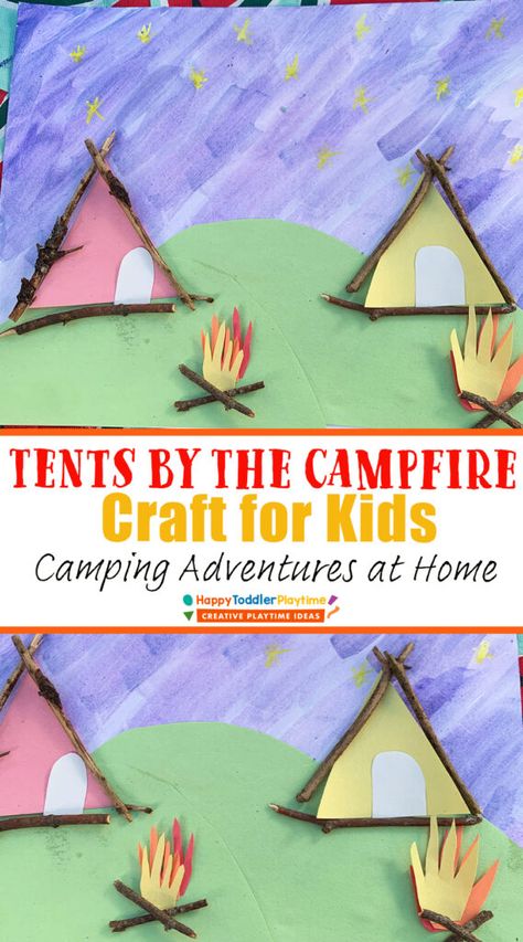 Tent Crafts For Toddlers, Tent Craft Preschool, Campfire Crafts For Kids, Tent Craft, Camping Craft, Toddler Tent, Camping Crafts For Kids, Fall Preschool, Daycare Crafts