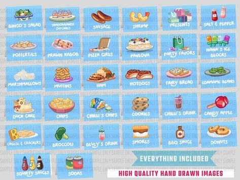 Bluey Food Labels, Bluey Food, Birthday Party Labels, Buffet Labels, Birthday Place Cards, Labels For Kids, Bluey Birthday Party, Bluey Party, Twin First Birthday