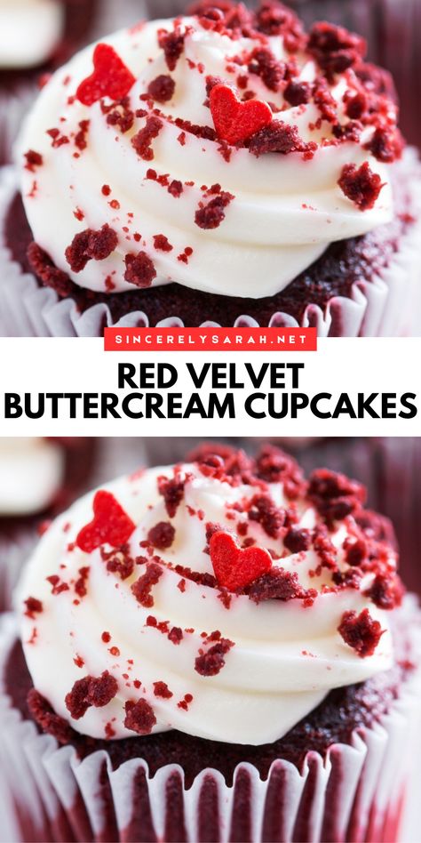 🎂 Ready to bake something special? Red Velvet Buttercream Cupcakes are a must-try! These cupcakes combine the classic red velvet flavor with a smooth and creamy buttercream frosting, making every bite a heavenly experience. Perfect for birthdays, celebrations, or just because, these Red Velvet Buttercream Cupcakes will satisfy your sweet tooth and leave everyone asking for more. Time to get baking and enjoy this decadent treat! Red Velvet Filled Cupcakes, Red Velvet Birthday Cupcakes, Red Velvet Muffin, Best Red Velvet Cupcake Recipe, Easy Red Velvet Cupcakes, Mini Red Velvet Cupcakes, Red Velvet Muffins, Mint Chocolate Chip Cupcakes, Velvet Desserts