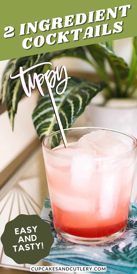 2 Ingredient Cocktails, Two Ingredient Cocktails, Basic Cocktail Recipes, Sweet Mixed Drinks, Vodka Drinks Easy, Kid Drinks Recipes, Drinks Alcohol Recipes Easy, Cocktails To Make At Home, Easy Mixed Drinks