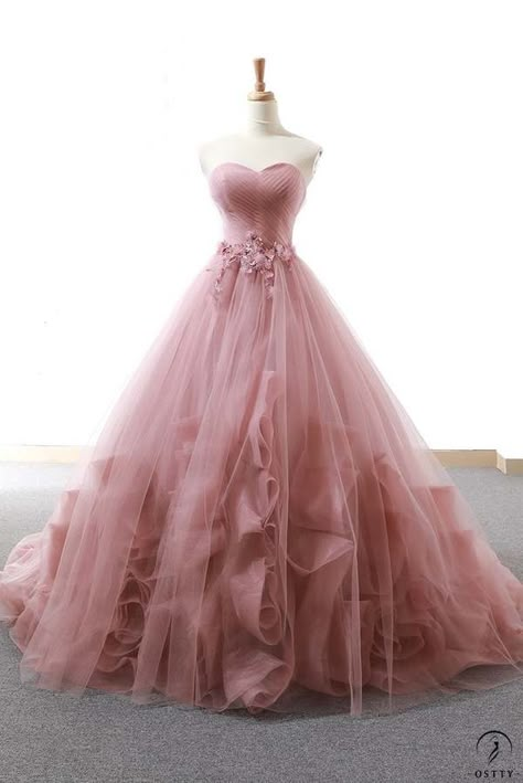 Prom Dresses Sweetheart A-line Evening Dresses Tulle Ball Gown Pink Tulle Evening Gown,GD539 on Storenvy Princess Ball Gowns Light Pink, Pink Wedding Gowns, Pink Evening Gowns, Pink Ball Gown, Elegant Ball Gowns, Tulle Evening Dress, Long Prom Gowns, Sweetheart Wedding Dress, Applique Wedding Dress