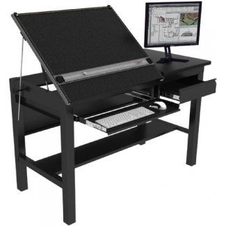 Freedom Drafting Table 60''x30" - Black Frame, Black Surface Drafting Tables, Workspace Ideas, Architects Desk, Drafting Drawing, Drawing Desk, Drafting Table, Keyboard Tray, Drawing Table, Top Furniture