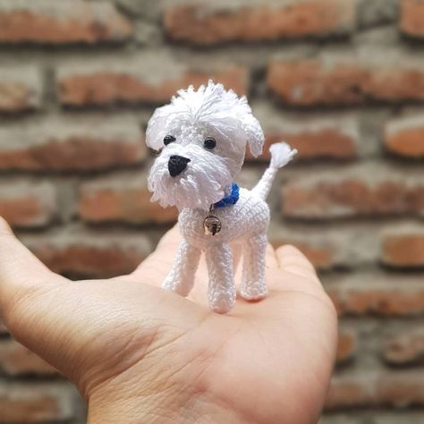 Amigurumi Crochet Puppy Dog Free Pattern Dog Amigurumi Free Pattern, Crochet Puppy, Dog Amigurumi, Miniature Knitting, Crochet Dog Patterns, Crochet Animals Free Patterns, Crochet Animal Patterns, Crochet Dog, Crochet Doll Pattern