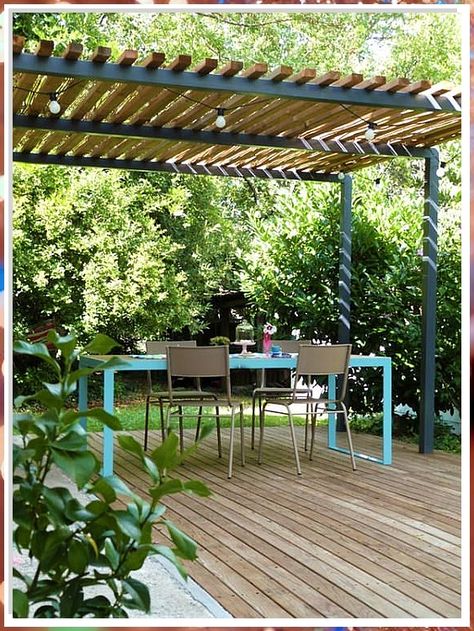 Looking to transform your outdoor space? Check out these 10 brilliant pergola canopy ideas that will add style and functionality to your backyard. From retractable canopies to shade sails, discover the perfect solution for your pergola. Create a cozy and inviting atmosphere while protecting yourself from the sun with these stunning canopy designs. Upgrade your outdoor living area with these inspiring ideas! Pergola Metal, Cheap Landscaping Ideas, Pergola Ideas, Building A Pergola, Wooden Pergola, Covered Pergola, Pergola With Roof, Pergola Kits, Pergola Plans