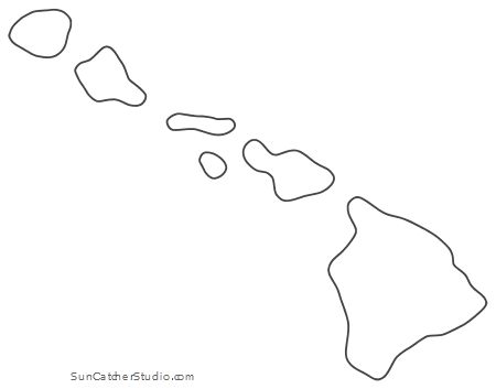 Hawaii Line Art, Hawaiian Islands Map, Map Of Hawaii, Hawaii Map, Woodburning Ideas, Educational Wall Art, Map Outline, Print Outs, Hand Prints