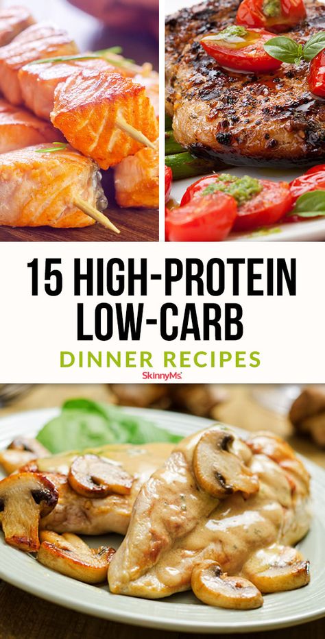 Effortlessly slim down with these high-protein, low-carb dinner recipes. These meals are packed with filling meats, veggies, and healthy fats, making them great options for anyone on a low-carb diet. High Protein Low Carb Dinner, Ketone Recipes, Protein Dinner, Low Carb Meal, Healthy High Protein Meals, Resep Diet, Diner Recipes, Healthy Low Carb Recipes, Low Carb Dinner Recipes