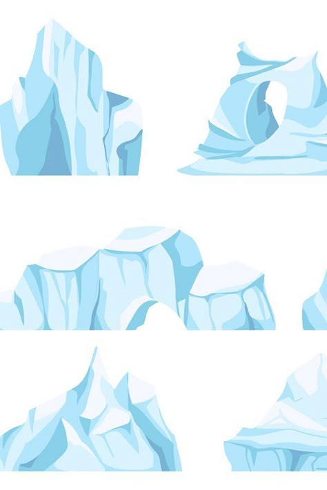 Ice Berg Illustration, Arctic Illustration, Iceberg Illustration, Titanic Party, Ice Illustration, Seascape Quilts, Rock Illustration, Ice Drawing, Frozen Cartoon