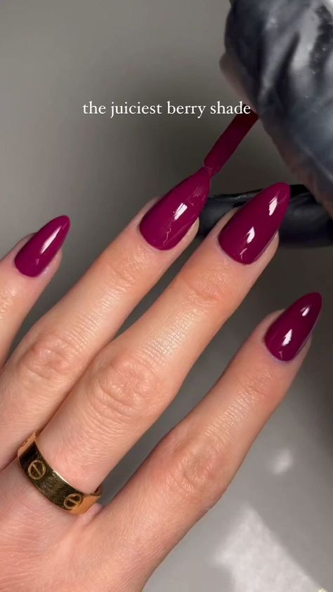 French Tip Press on Nails Medium Almond Fake Nails Press ons with Designs Chrome False Nails Long. Shade Nails, Raspberry Nails, Magenta Nails, Berry Nails, Dark Pink Nails, Nail Appointment, Manicure Y Pedicure, Fire Nails, Classy Nails