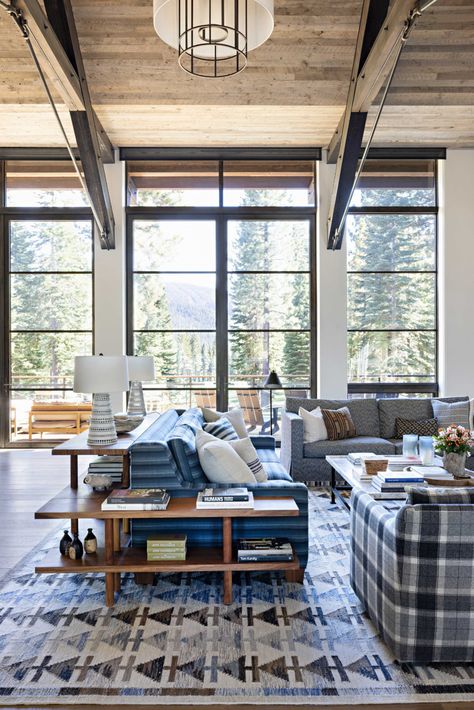 Lake Tahoe Modern - Matthew O'Dorisio Lake Tahoe Interior Design, Tahoe House Decor, Lake Tahoe Cabin Interior, Lake Tahoe Decor, Lake Tahoe Homes, Lake Tahoe Houses Dream Homes, Lake Tahoe Home, Lakehouse Living Room, Lake Tahoe Houses