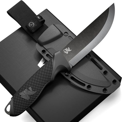 Wolfgangs W-SCANDI Fishing Knife with Fixed Blade – Includes Sheath – Ideal Outdoor Knife Made from One Piece 440C Steel – Premium Survival Knife – Perfect Bushcraft Knife Outdoor Tops Knives, Aviation Training, Combat Gear, D2 Steel, Bushcraft Knives, Outdoor Knife, Cool Knives, Camp Knife, Bowie Knife