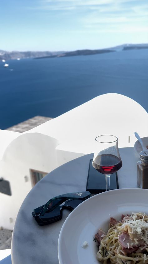 #food #wine #views #santorini #greece #restaurant Greece Restaurant, Santorini Food, Food With A View, Santorini Restaurants, Santorini Greece, Santorini, Greece, Restaurant, Wine