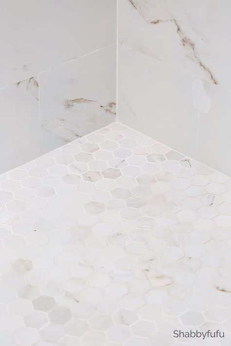 porcelain marble look shower tile #sff225 #LuxuryPorcelainBathroomTiles Marble Look Shower Tile, Budget Bathroom Ideas, Updated Bathroom, Porcelain Tile Bathroom, Bathroom Ideas Luxury, Tile Options, Budget Bathroom Remodel, Luxury Master Bathrooms, Slanted Ceiling