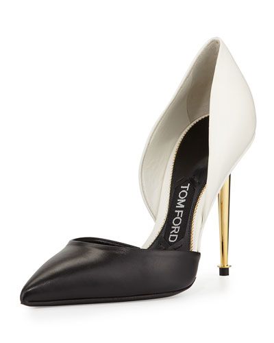 Tom Ford Heels, Black And White Boots, Black High Heel Pumps, Tom Ford Shoes, Dr Shoes, Pointy Toe Shoes, Gorgeous Shoes, White Boots, Pointed Toe Shoes