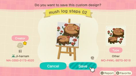 Acnh Shorts Design, Acnh Paths Designs Mushroom, Acnh Woodland, Acnh Mushroom Design Code, Mushroom Acnh Code, Acnh Flag Design Mushroom, Animal Crossing Mushroom Codes, Animal Crossing Mushroom Design, Acnh Red Path