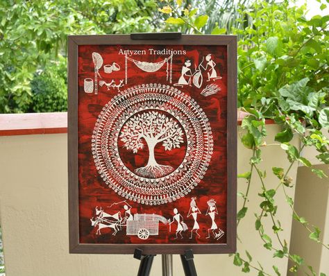 Warli Paintings, Art Entryway, Worli Painting, Warli Painting, Warli Art, Balcony Decoration, Easy Mandala Drawing, Painting Contemporary Art, Kalamkari Painting