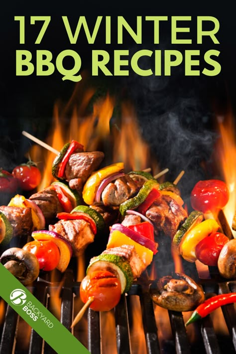 Winter is here and that usually means having to say goodbye to your beloved grill. No more burgers and yummy grilled dishes. It’s all soups and stove-top dinners for the next few months. Or is it? Why do we stop grilling just because it’s cold outside? Keep your taste buds flowing with these 17 awesome Winter BBQ recipes! #winterbbq #winterbbqideas #bbqideas Fall Bbq Menu Ideas, Bbq Christmas Lunch, Autumn Bbq Recipes, Winter Bbq Ideas, Winter Grilling Ideas, Winter Bbq Side Dishes, Winter Grilling Recipes, Winter Bbq, Grilled Chicken Sides