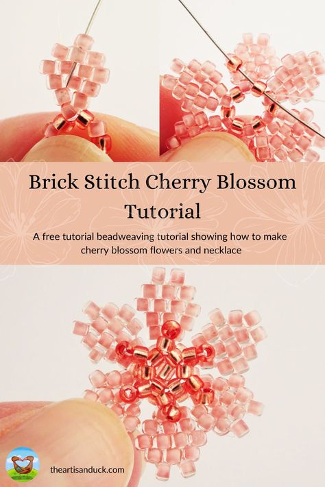 Brick Stitch Flower Pattern, Seed Bead Flower Pattern, Seed Bead Flowers Tutorial Free Pattern, Bead Loom Patterns Flowers, How To Make Beaded Flowers, Bead Flowers Tutorial, Miyuki Beads Pattern Brick Stitch, Seed Bead Flowers Tutorial, Brick Stitch Flower