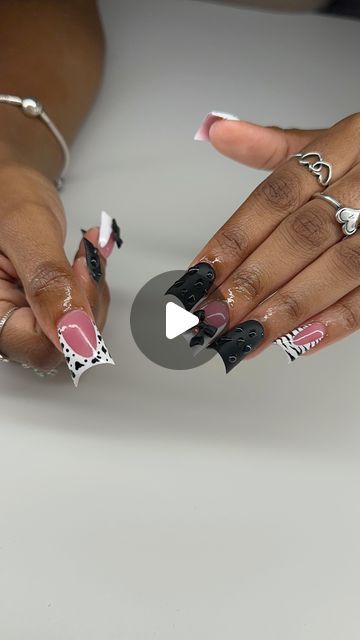 HOUSTON NAIL TECH on Instagram: "black & white freestyle set 😍😍😍.

#nailsnailsnails #htxnails #houstonnailtech #nailsbymeliisaa #htxnailtech #houstonnails #cypressnailtech #nailinspo #nailart #katynailtech" Nailinspo Nailart, Nail Tech, Nail Inspo, Acrylic Nails, Houston, Nail Art, Black White, Black And White, Nails