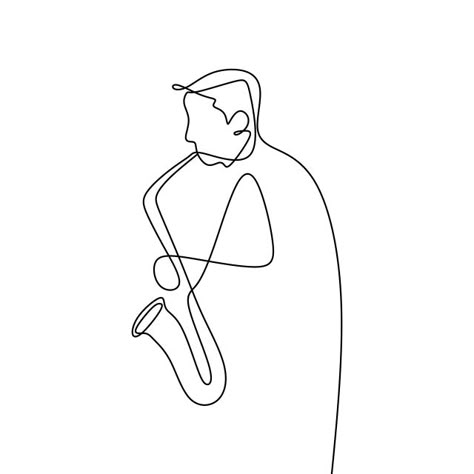 street,outline,man,musician,player,long,blues,classical,isolated,instrument,simplicity,art,side,people,doodle,performance,illustration,sketch,contour,performing,business,continuous line,nightlife,one,concept,line,drawing,continuous,logo,band,drawn,white,music,sound,sign,concert,saxophone,nightclub,musical,playing,style,party,artist,trumpet,background,festival,profile,creative,one line,jazz Saxophone Doodle, Saxophone Drawing, Jazz Drawing, Saxophone Tattoo, Playing Trumpet, Drawing Sketch Ideas, Drawing Music, Wing Drawing, Music Drawing