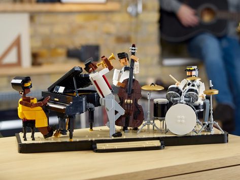 Funky Jazz, Jazz Quartet, Lego Gifts, Shop Lego, Collectible Display, Lego News, Double Bass, Drum Kit, Jazz Band