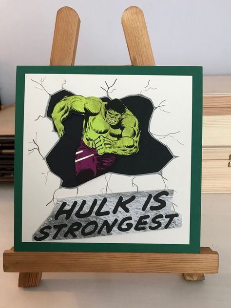 Handmade marvel hulk superhero card Julieshouseofcrafts ~ etsy Hulk Superhero, Marvel Hulk, Marvel Cards, Hulk Marvel, Hulk, Marvel