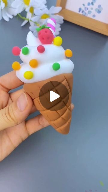 Super Clay Diy, Simple Clay Art For Kids, Air Clay Ideas For Kids, Super Clay Craft, Super Clay Ideas, Ice Cream Drawing For Kids, Kids Clay Projects, Model Magic Ideas, Food Clay Art