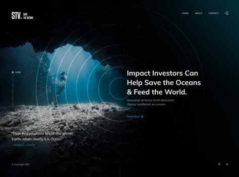 Marine Website Design, Ocean Presentation Design, Ocean Website Design, Water Website Design, Ocean Website, Ocean Graphic Design, Website Banner Design, Save The Ocean, Banner Design Layout