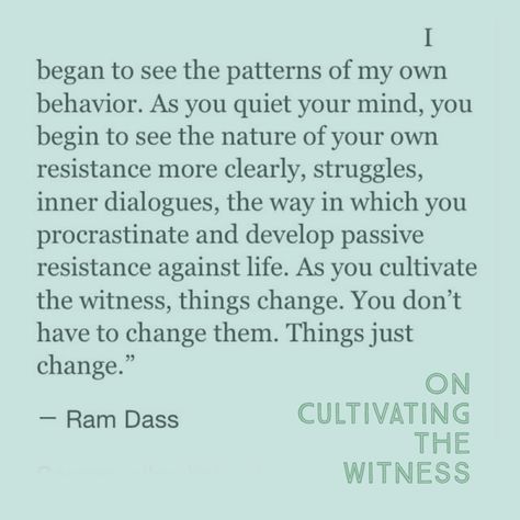 Ram Dass on Instagram: “On cultivating the witness.... #ramdass” Ram Dass Quotes, Balance Quotes, Ram Dass, The Witness, Things Change, Spiritual Words, Yoga Quotes, Mind Body Spirit, Writing Poetry