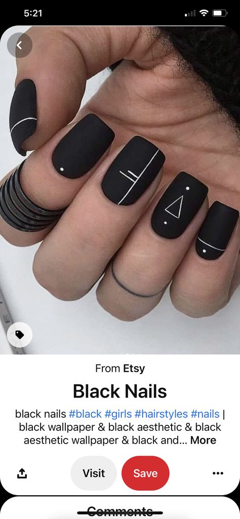 Matte Nails Design, Super Nails, Black Nail, Trendy Nail Art, Trendy Nail Design, Matte Nails, Perfect Nails, Black Nails, Trendy Nails