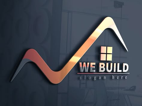 Logo Building Design, Construction Company Logo Design Ideas, Office Logo Design, Build Logo, Building Logo Design, Logo For Company, Abstract Typography, Logo Design Graphics, Clean Logo Design