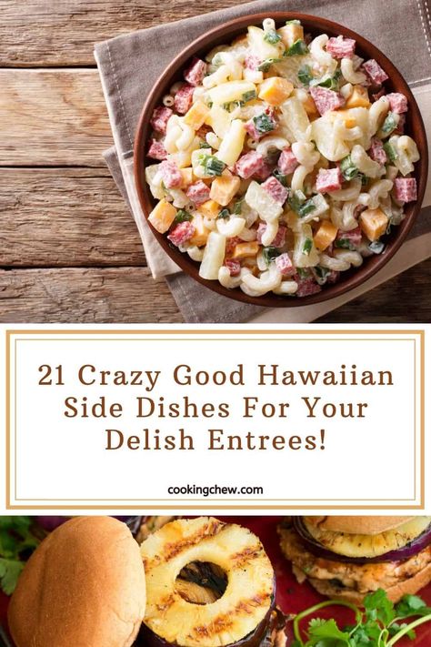 Hawaiian Dinner Sides, Hawaiian Luau Party Food Sides, Hawaiian Vegetable Recipes, Hawaiian Side Dishes Recipes, Hawaiian Sides Recipes, Hawaiian Chicken Sides, Hawaiian Bbq Sides, Hawaii Side Dishes, Hawaiian Side Dishes Parties