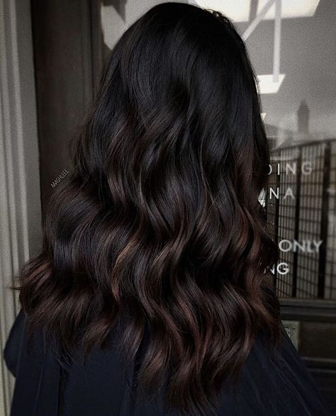 Black Hair With Subtle Highlights, Subtle Balayage Black Hair, Highlights For Dark Brown Hair, Casual Hair, Black Hair Balayage, Dark Brunette Hair, Cherry Hair, Brown Hair Inspo, Hair Color Streaks