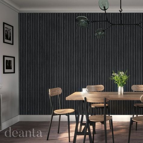 Product code   AWPDGA       Brand    Deanta        Colour   Dark Grey Ash       Material   Crown Cut American Dark Grey Ash       Finish   Fully Finished       Length   2400mm       Width   600mm       Thickness   21mm       Features   27mm wide slats, Sound-absorbing black felt backing board       Supplied as   As a single length or as panels         Description   The brilliant range of  Immerse Acoustic premium wall panelling  are an ideal choice for those wanting to transform their interior i Grey Wall Panelling, Acoustic Panelling, Plug Sockets, Dark Panels, Real Wood Floors, Dark Ash, Light Grey Walls, Wall Panelling, Grey Wall