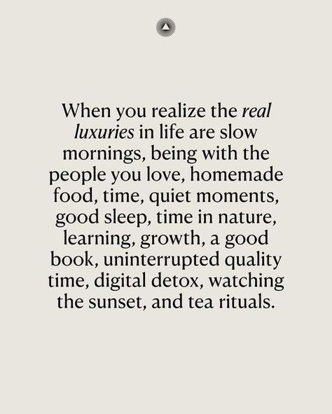 Intelligent Change on Instagram: "Take note of the *real* luxuries in life.  📝 @elite.mindsets  ——  therealluxuries, dailyluxuries, weeklyritual, mindfulthinking, selfreflection, reflection, mindfulness, empowerment, mindfulreflection, seasonalrefresh, intelligentchange, positivethinking, selfcare, selfawareness" Quotes Of Changes In Life, Next Phase Of Life Quotes, The Real Luxuries In Life, 6 Luxuries In Life, Quotes About Reflecting On Life, Luxuries In Life, Real Luxuries In Life, The Real Luxuries In Life Quotes, Mind Journal Quotes