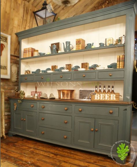 Wide Kitchen Dresser, Wooden Kitchen Dresser, Antique Kitchen Dresser, Painted Kitchen Dresser, Kitchen Dresser Display, Dresser In Kitchen, Kitchen Dresser Ideas, Dresser Kitchen Cabinets, Modern Kitchen Dresser