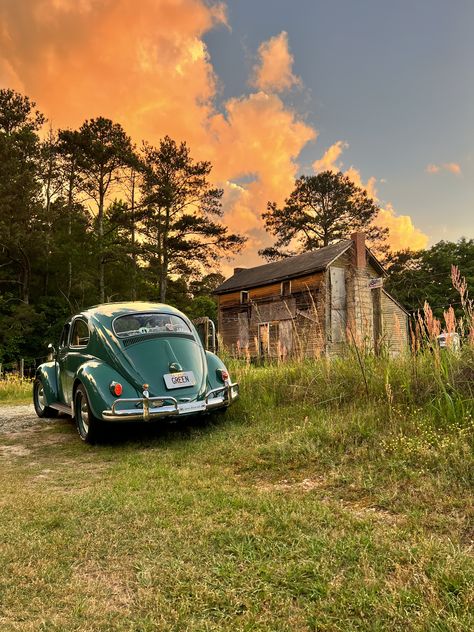 Vw Beetle Convertible Aesthetic, Vw Beetle Aesthetic, Green Vw Beetle Aesthetic, Bettle Volkswagen Aesthetic, Aestethic Wallpaper, Vintage Vw Beetle Photography, Dark Green Aesthetic, Vw Beetle Classic, Vintage Volkswagen