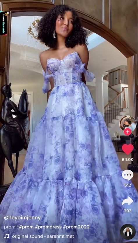 Core Dresses, Cottage Core Dresses, Big Dress, Prom 23, Flowery Dresses, Prom Dress Inspo, Classy Prom Dresses, Stunning Prom Dresses, It's My Birthday