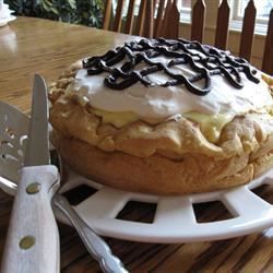 Cream Puff Cake Cream Puff Cake, Puff Cake, Cream Puff Cakes, Cream Puff Recipe, Puff Recipe, Cream Puff, Cookie Cups, Chocolate Syrup, Cream Puffs