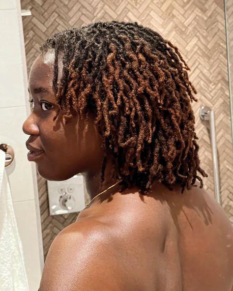 Progress report: I can now wear my braidouts OUT 🤗 . . . . Freeform Starter Locs, Low Density Locs, Starter Locs On 3b/3c Hair, Loc Progress, Locs Journey Progress, Loc Journey Progress, Locs Styles, Short Locs, Cute Dreads