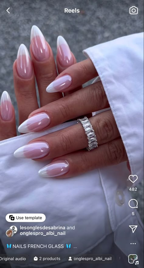 Almond Nail With French Tip, Boho Nails Almond Shape, Simple But Glam Nails, Bridal Bachelorette Nails, Elegance Nails Classy, Modern Nails 2023, Chic Classy Nails, Nail Designs Elegant Classy, Wedding Design Nails