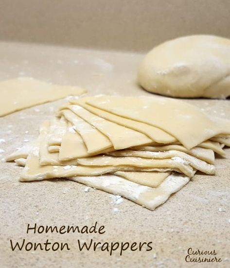 Homemade Wonton Wrappers • Curious Cuisiniere Homemade Wonton Wrappers, Wonton Wraps, Wonton Wrapper Recipes, Wonton Recipes, Egg Roll Wrappers, Wonton Wrappers, Wontons, Asian Cooking, Egg Rolls