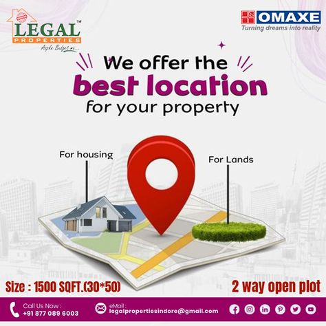 prime locations with Legal Properties – where your dream home awaits! #LegalProperties #DreamHome #PrimeLocation  Contact us: +91 8770896003 Location Flyer Design, Plots For Sale Creative Ads Poster, Property Ads Design Real Estates, Location Social Media Design, Real Estate Creative Ads Social Media, Real Estate Marketing Social Media Posts, Real Estate Post Design, Real Estate Posters, House Sale Flyer