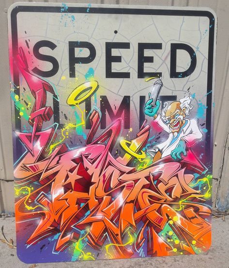 Marker Graffiti Art, Graffiti Marker Art, Graffiti Practice, Marker Graffiti, Letters Painting, Speed Limit Sign, Street Sign Art, Graffiti Bedroom, Graffiti Lettering Alphabet