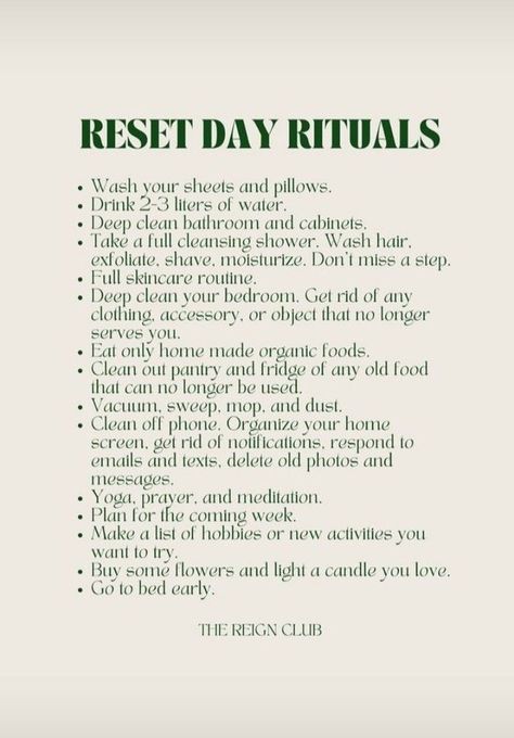 Reset Day, Self Care Bullet Journal, Rest Day, Vie Motivation, Get My Life Together, Mental Training, Mental And Emotional Health, Self Care Activities, New Energy